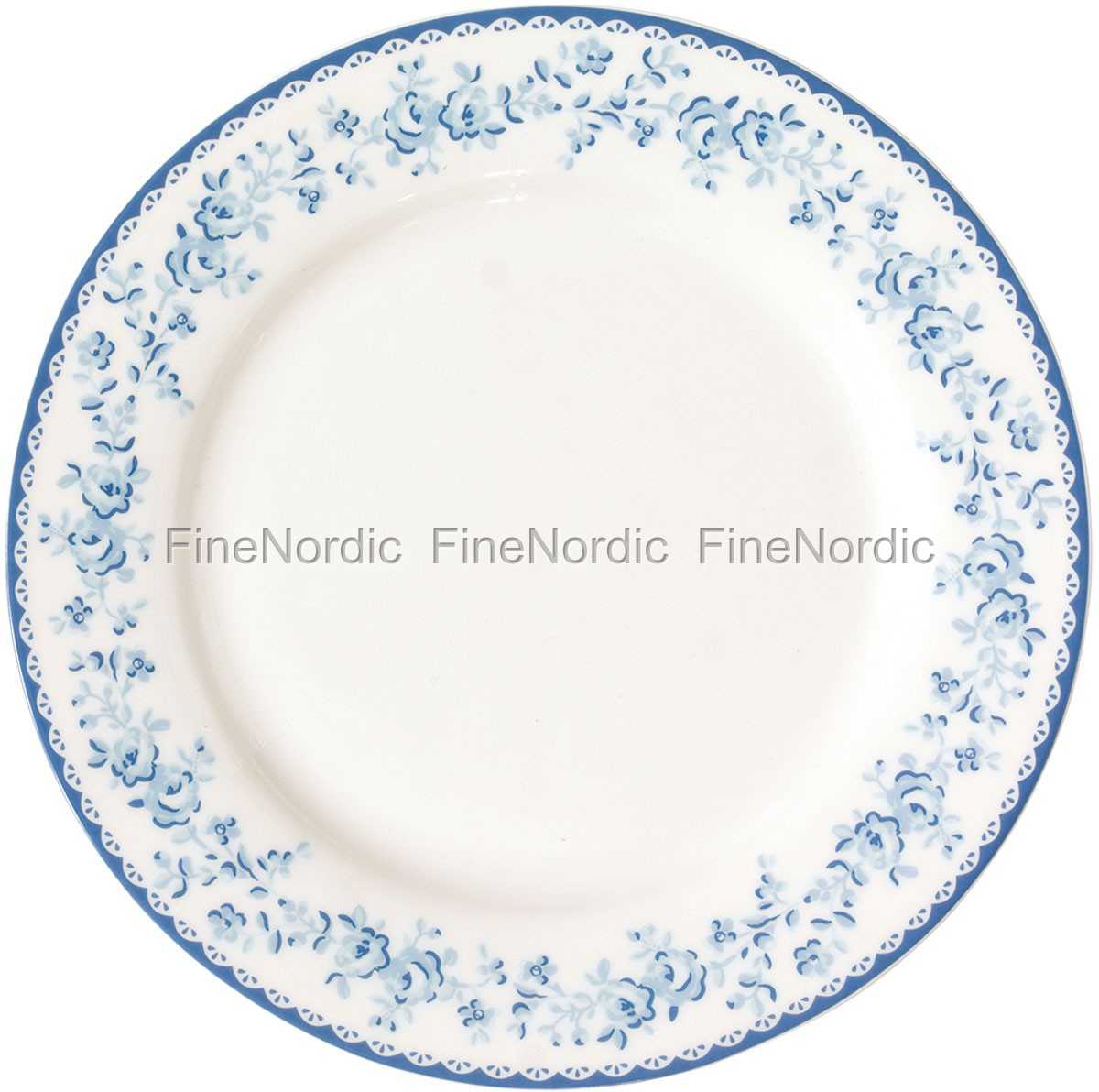 Белая тарелка с синим узором