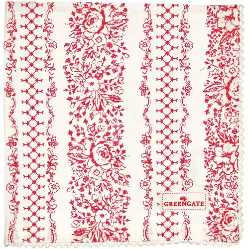 Strofinaccio In Cotone Con Ricamo Rosa Pompelmo