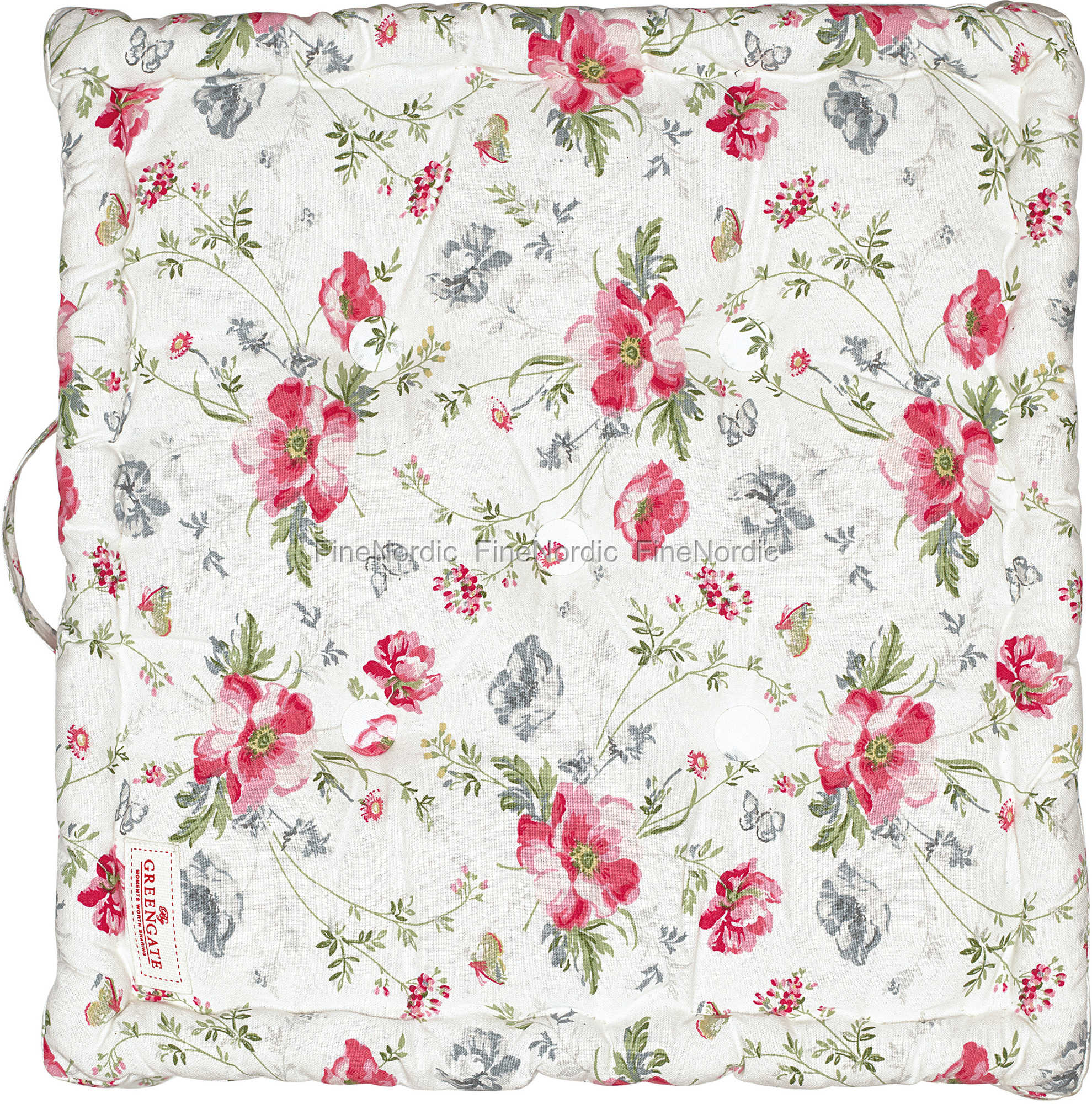 GreenGate Box Cushion Cover Meadow White 50 x 50 cm