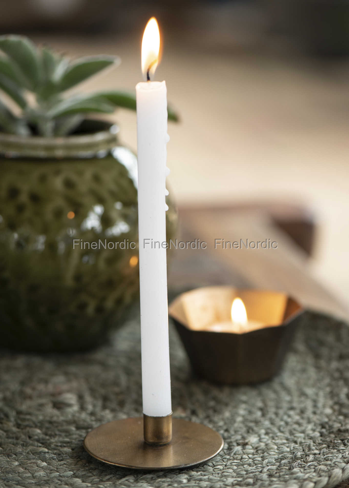 Ib Laursen Candle Holder for Short Candles Simplicity Brass