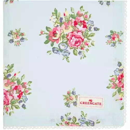 Strofinaccio In Cotone Con Ricamo Rosa Pompelmo