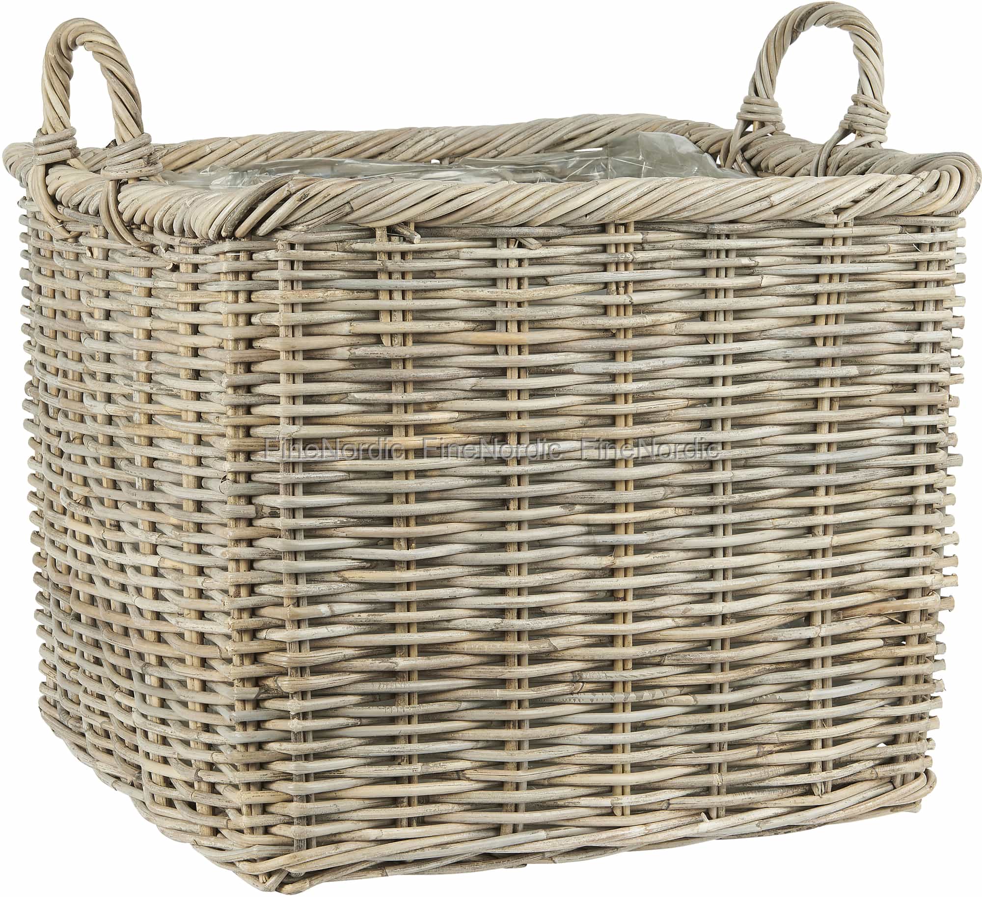Ib Laursen Basket Rattan with Plastic inside Rectangular with 2