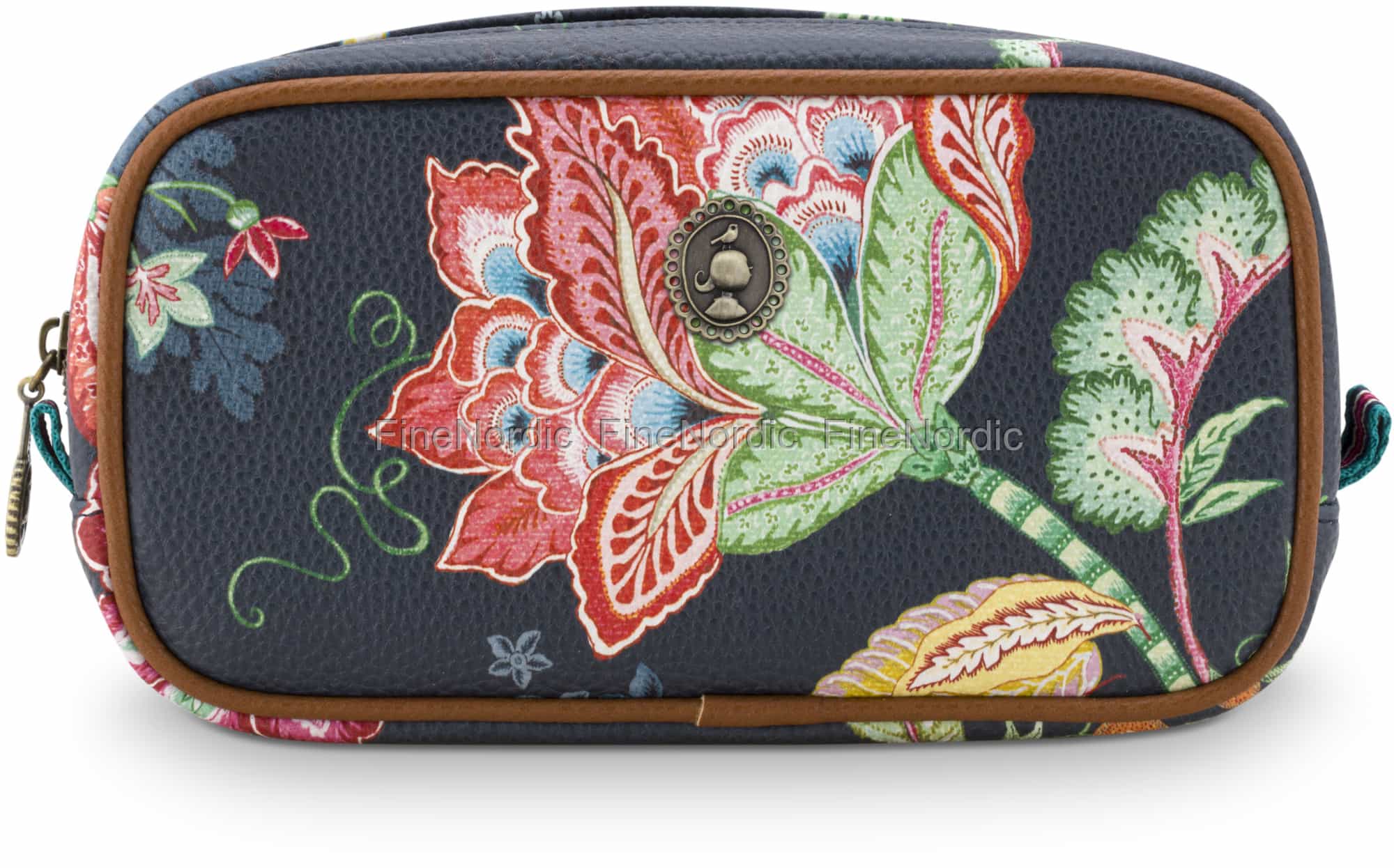 PIP Studio Kosmetikbeutel Jambo Flower, Grün, Small – Wasserabweisender Satin Mit Reißverschluss