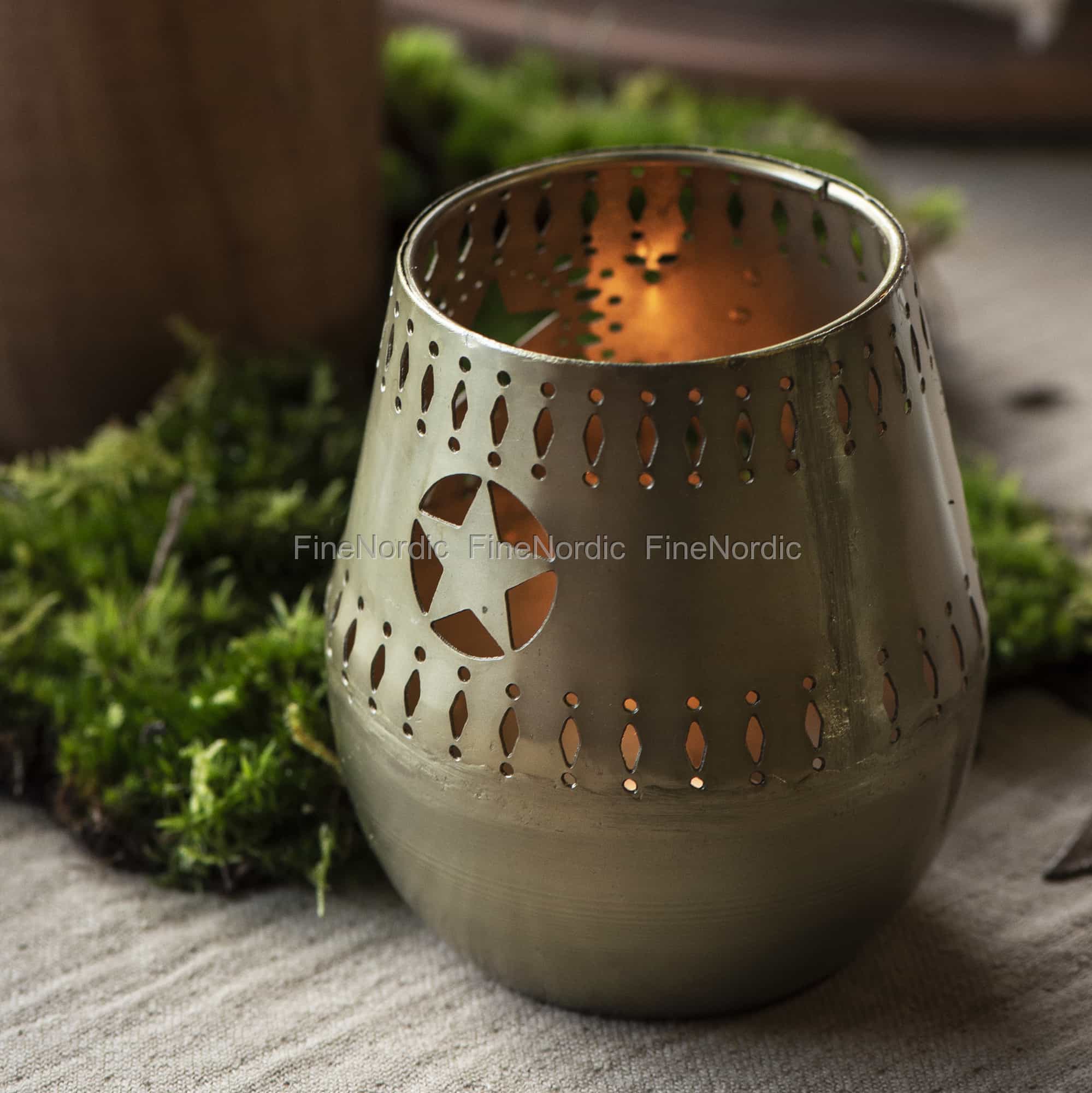 Ib Laursen Candle Holder for Tealight Star Pattern Brass