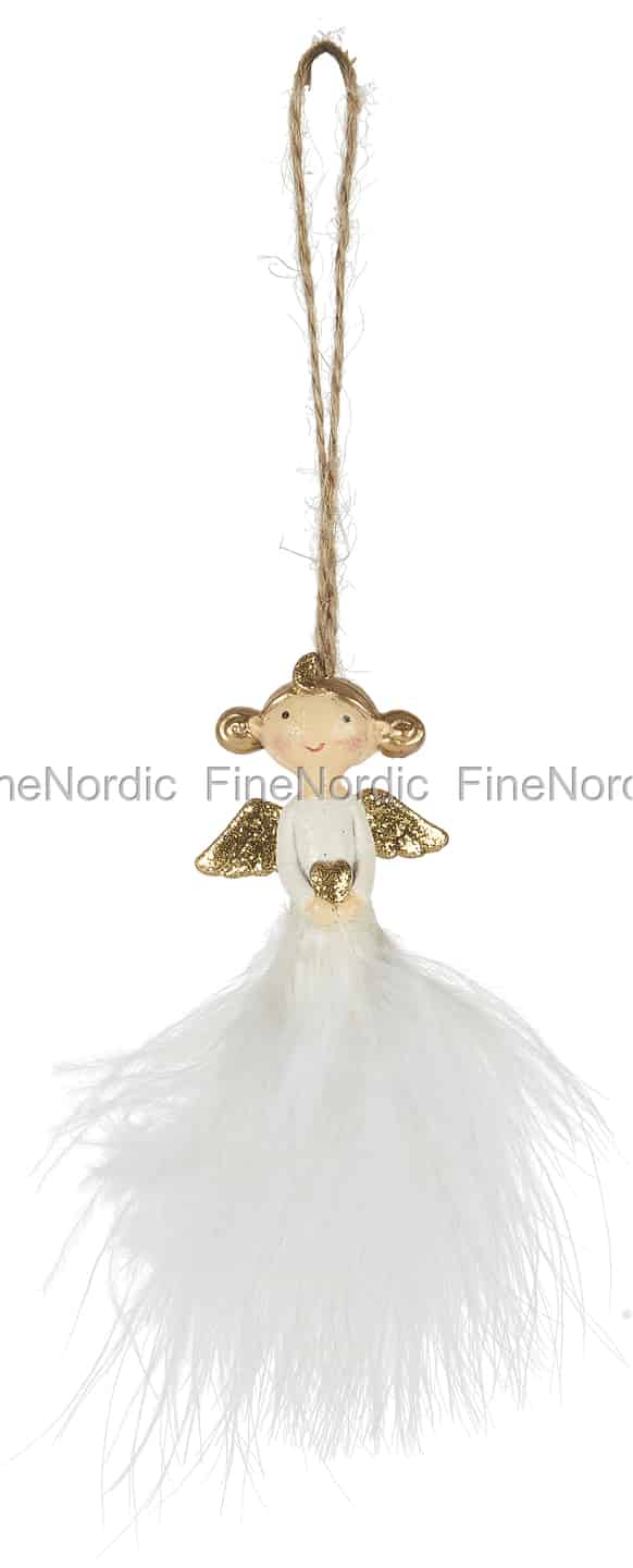 Ib Laursen Christmas Ornament Angel with Feather Hand Painted