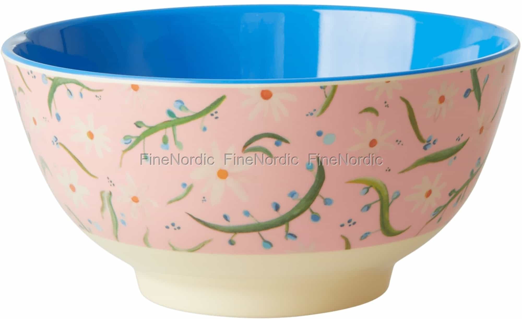 Rice Melamine Bowl Delightful Daisies Two Tone Pink Medium