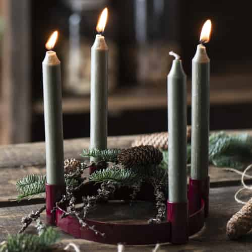 Ib Laursen Advent Candle Holder for 4 Dinner Candles (ca. 2 cm) Brass