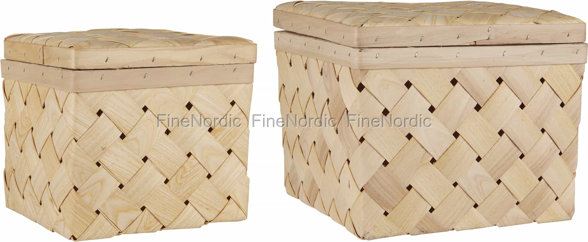 Ib Laursen Chip Wood Box Set of 2 Square