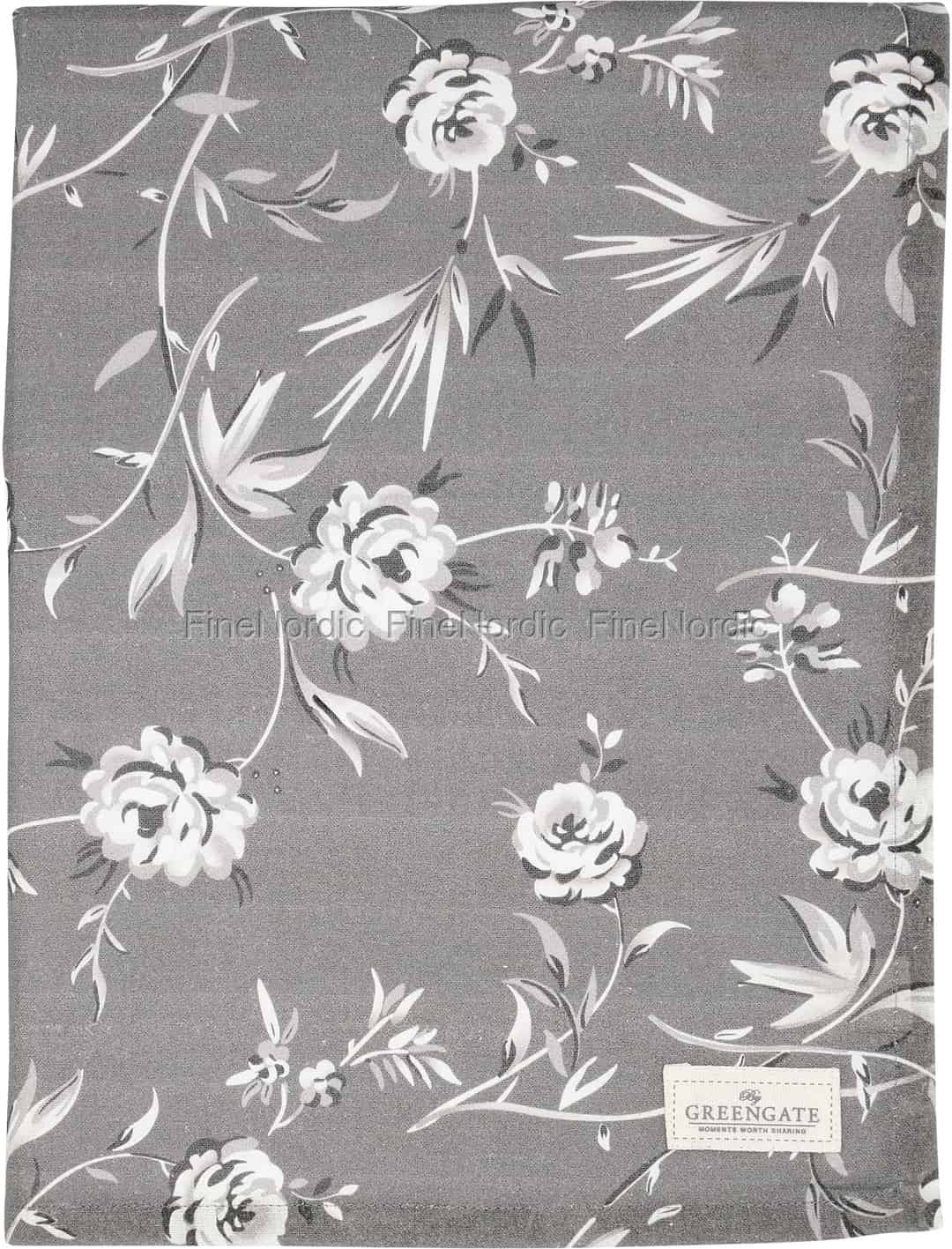 GreenGate Tablecloth Aslaug Dark Grey 150 x 150 cm