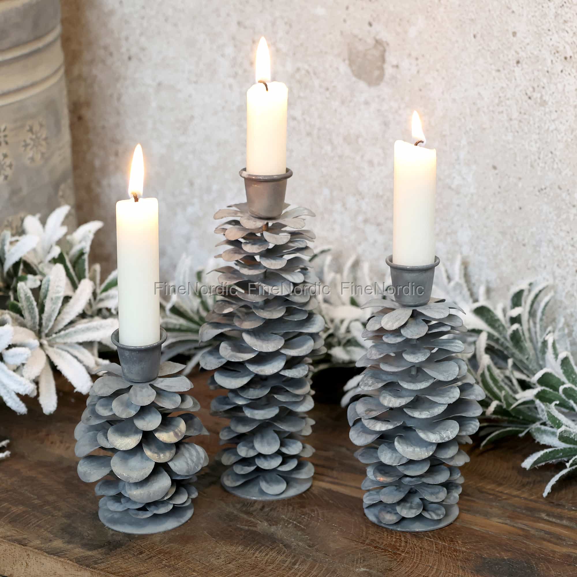 Chic Antique Candlestick (Ø ca. 2 cm) Cone Antique Zinc Large
