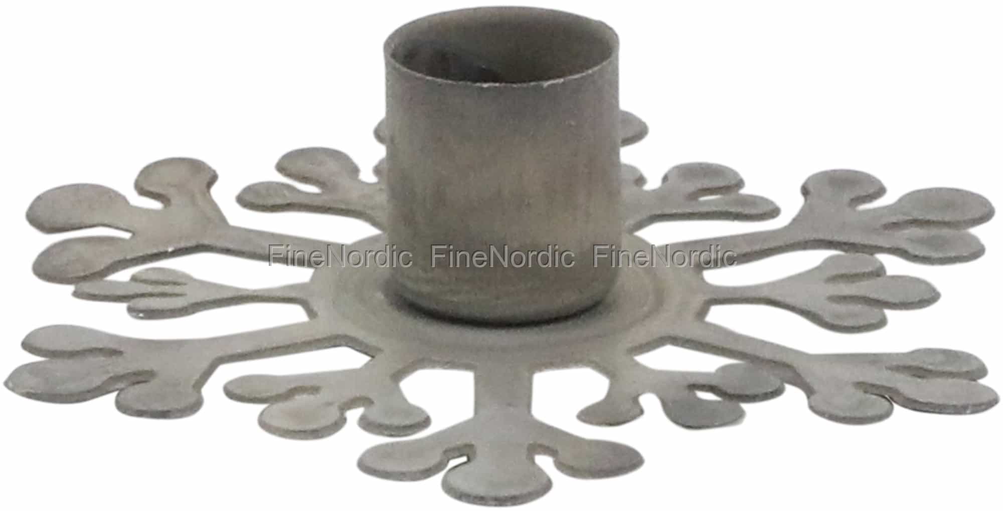 Chic Antique Candlestick Snowflake for Taper Candle Antique Zinc