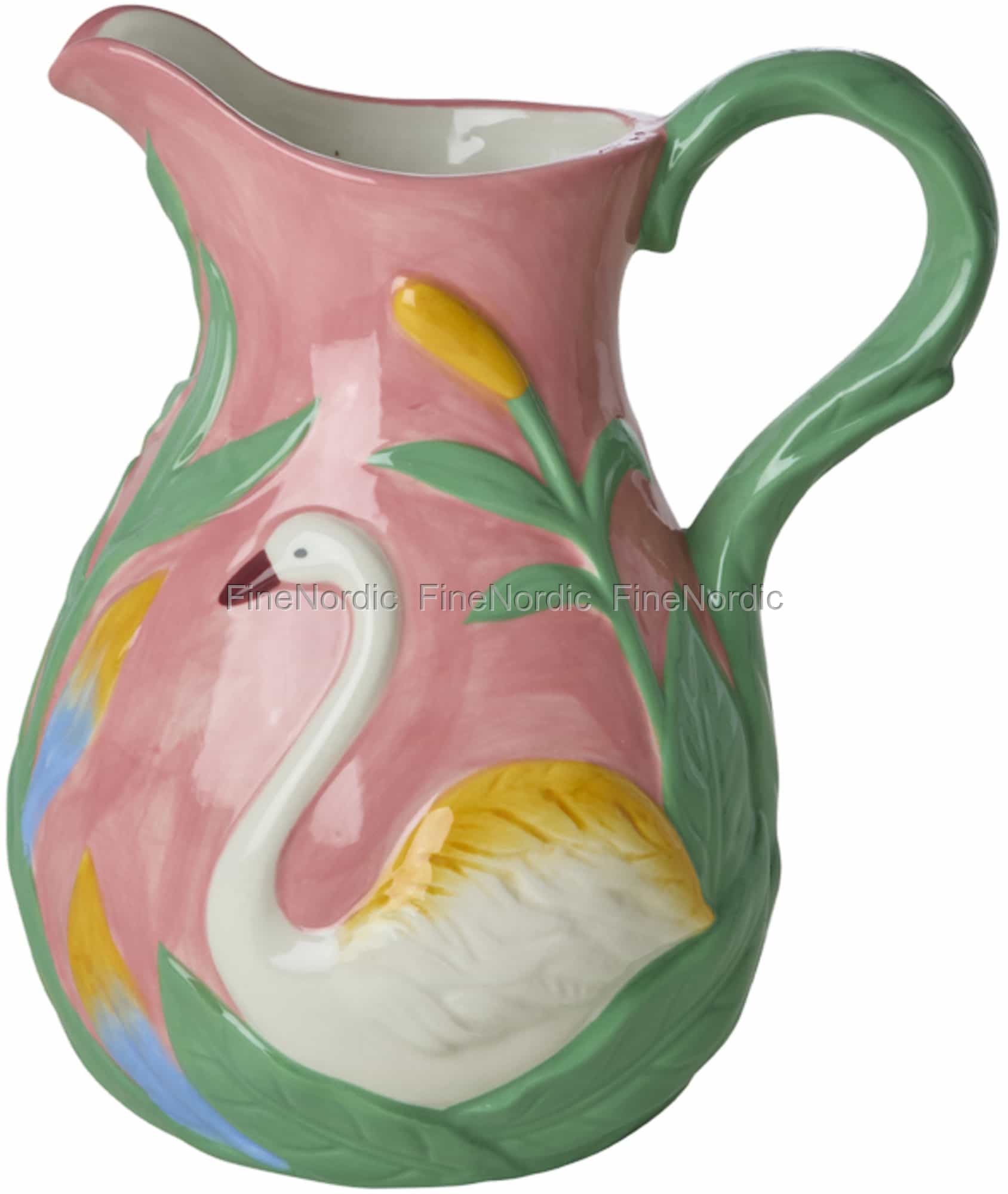 Rice Ceramic Vase - Swan - Coral - 1,4 Liter